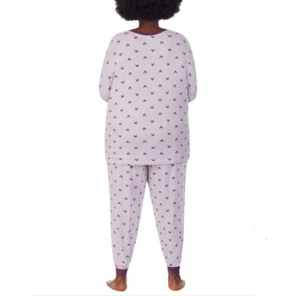 Disney Minnie Mouse 2pc Purple Cozy Long Sleeve Jogger Lounge Pajama Set, 3X - Picture 4 of 5